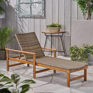 Hampton Natural 1-Piece Wood Outdoor Chaise Lounge