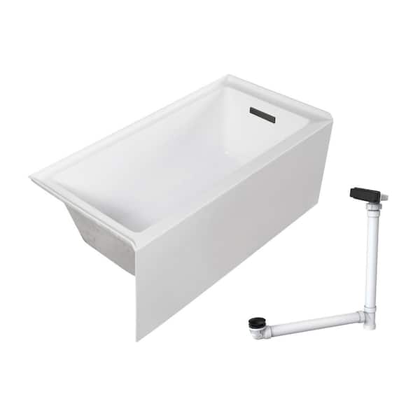 Unity AFR 60 in. x 30 in. Soaking Bathtub with Right Drain in White/Matte Black