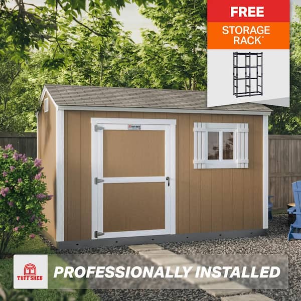 Professionally Installed Tahoe Carson 8 ft. x 12 ft. Wood Storage Shed with 7 ft. High Sidewall (96 sq. ft.)