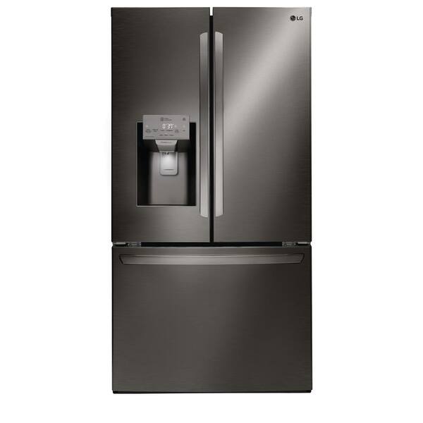 Lg Electronics 26 2 Cu Ft French Door Smart Refrigerator With Glide N Serve And Wi Fi Enabled In Printproof Black Stainless Steel Lfxs26973d The Home Depot