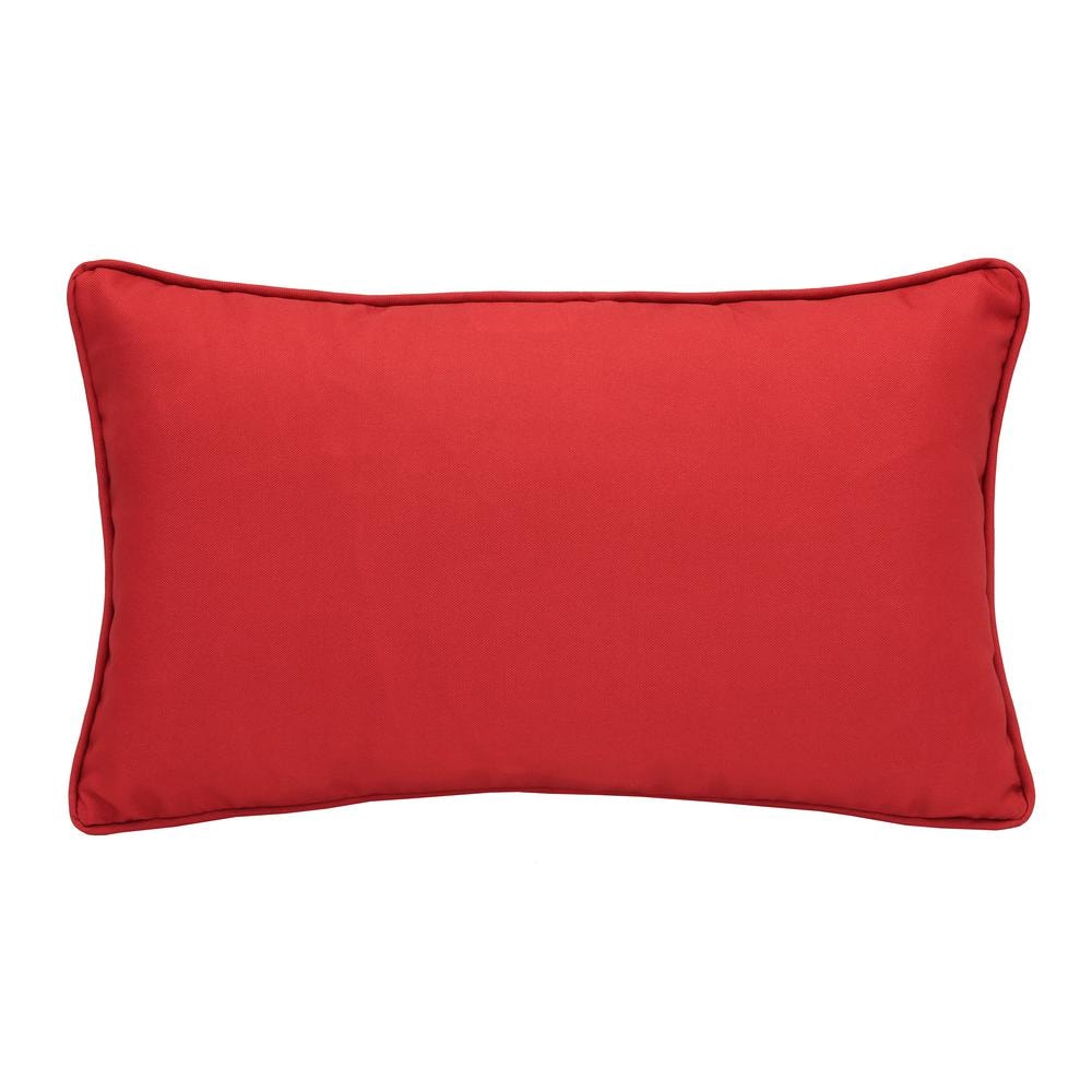 Ruby Red 14 x 26 Outdoor Rectangular Lumber Reversible Throw Pillow in Soli