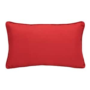 Ruby Red 14 x 26 Outdoor Rectangular Lumber Reversible Throw Pillow in Solid Red