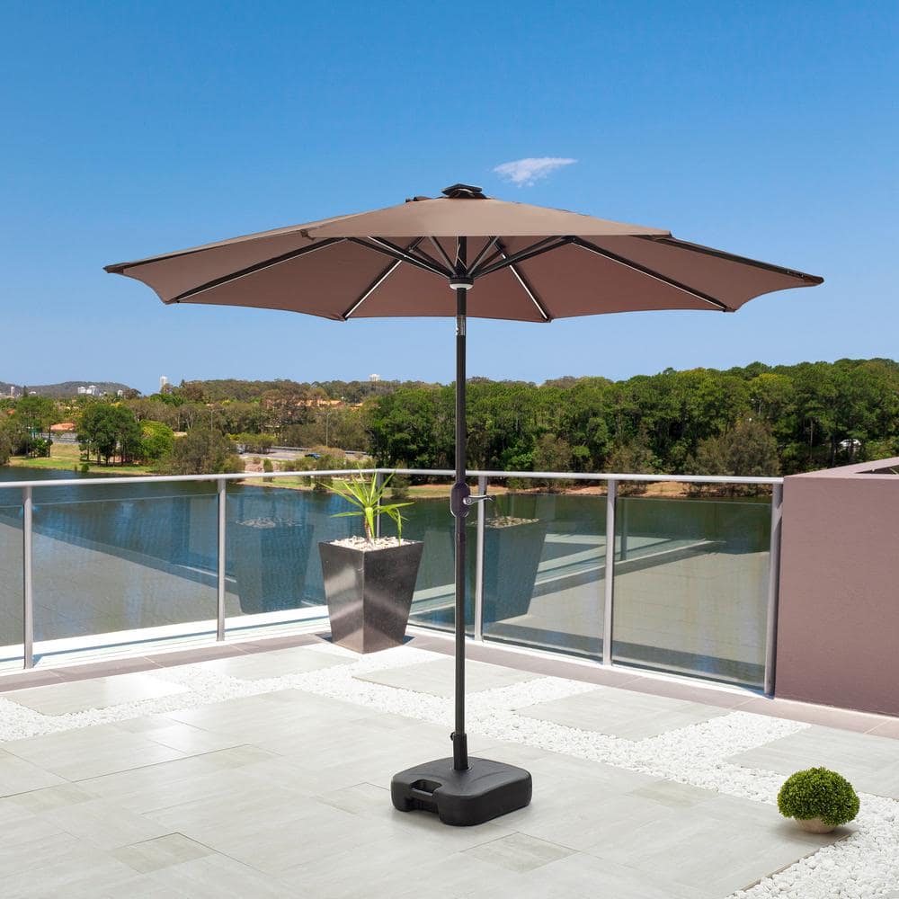 Patio Festival 8.8 ft. Solar-Powered Light-up Tilt Market