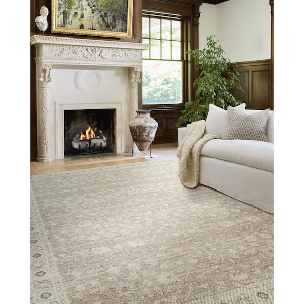 Nabela Noor Home Asha Taupe Traditional 7 ft. x 10 ft. Machine Woven Area Rug