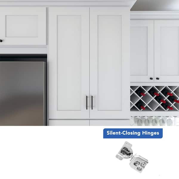 30 in. W x 24 in. D x 42 in. H Ready to Assemble Solid Wood Shaker Pantry Kitchen Cabinet in White