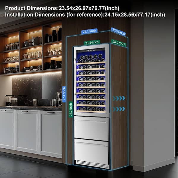 SOZT 23.5 in.DualZone 86Wine Bottles And 148Cans Built-in