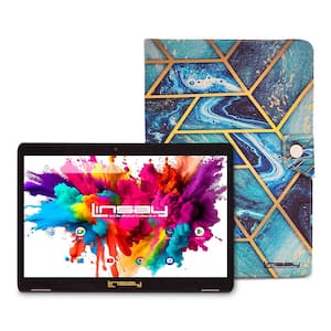 10.1 in. High End Octa Core Tablet 128GB Android 13 with Art Blue Case