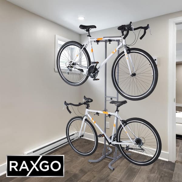 RAXGO Freestanting Bike Storage Rack, 2 Bicycle Stand W/Adjustable