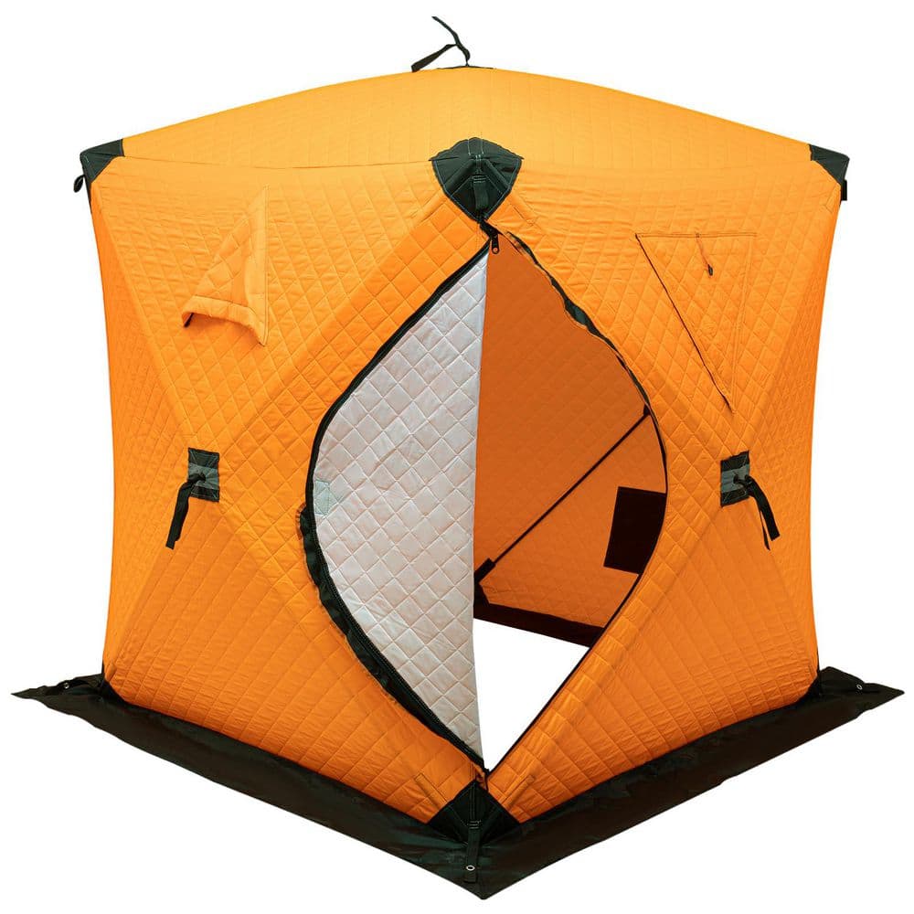 57 in. x 57 in. x 65 in. 2-Person Orange Portable Ice Fishing Tent Portable Ice Fishing Shelter with Carrying Bag price history on PriceWatchPro