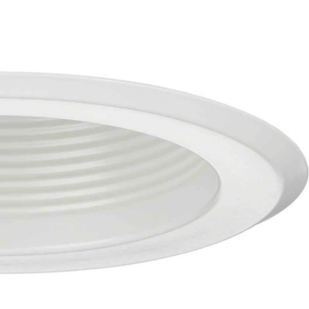 White Aluminum 5" Shallow Baffle Recessed Trim