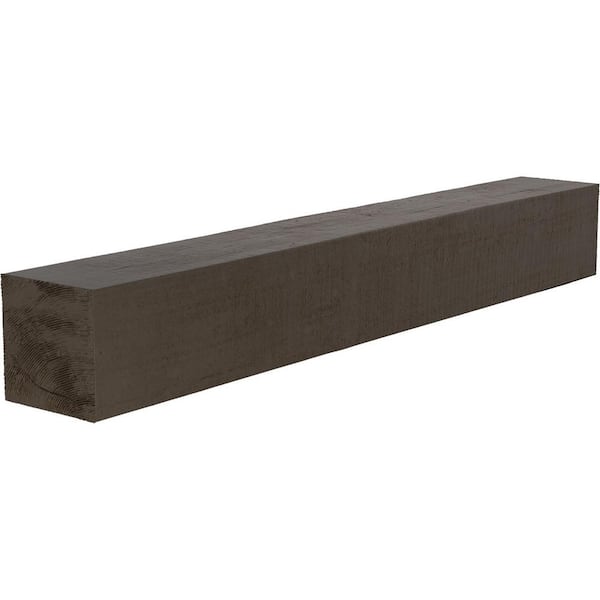 Ekena Millwork 4 in. x 6 in. x 4 ft. Rough Cedar Faux Wood Beam Fireplace Mantel in Natural Honey Dew