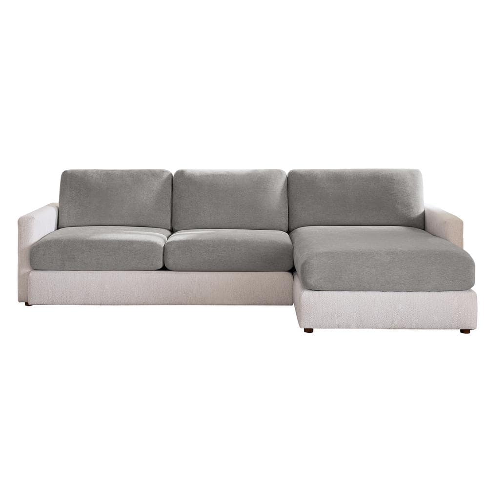 Gray Stretch Polyester Sofa Cushion Cover
