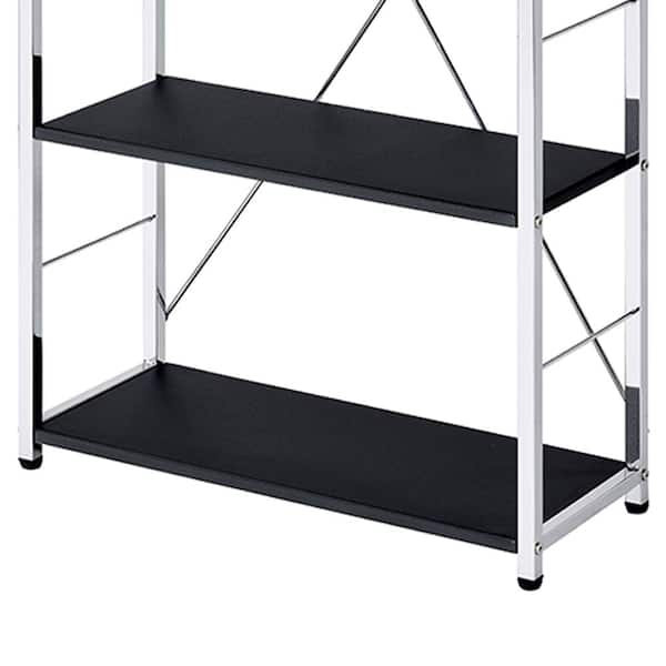 Acme Furniture Tennos Black & Chrome Bookcase 93197 - The Home Depot