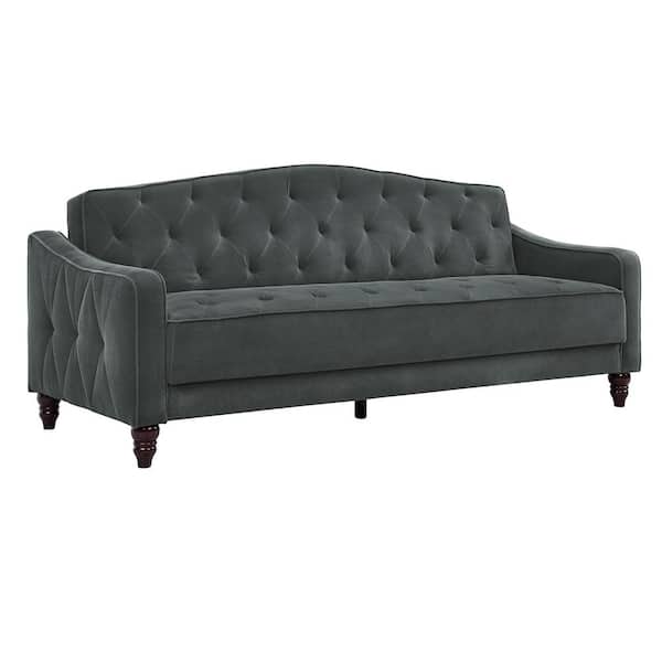 Konsekvenser Faderlig Lingvistik Novogratz Vintage Gray Velvet Tufted Sofa Sleeper II 2020457N - The Home  Depot