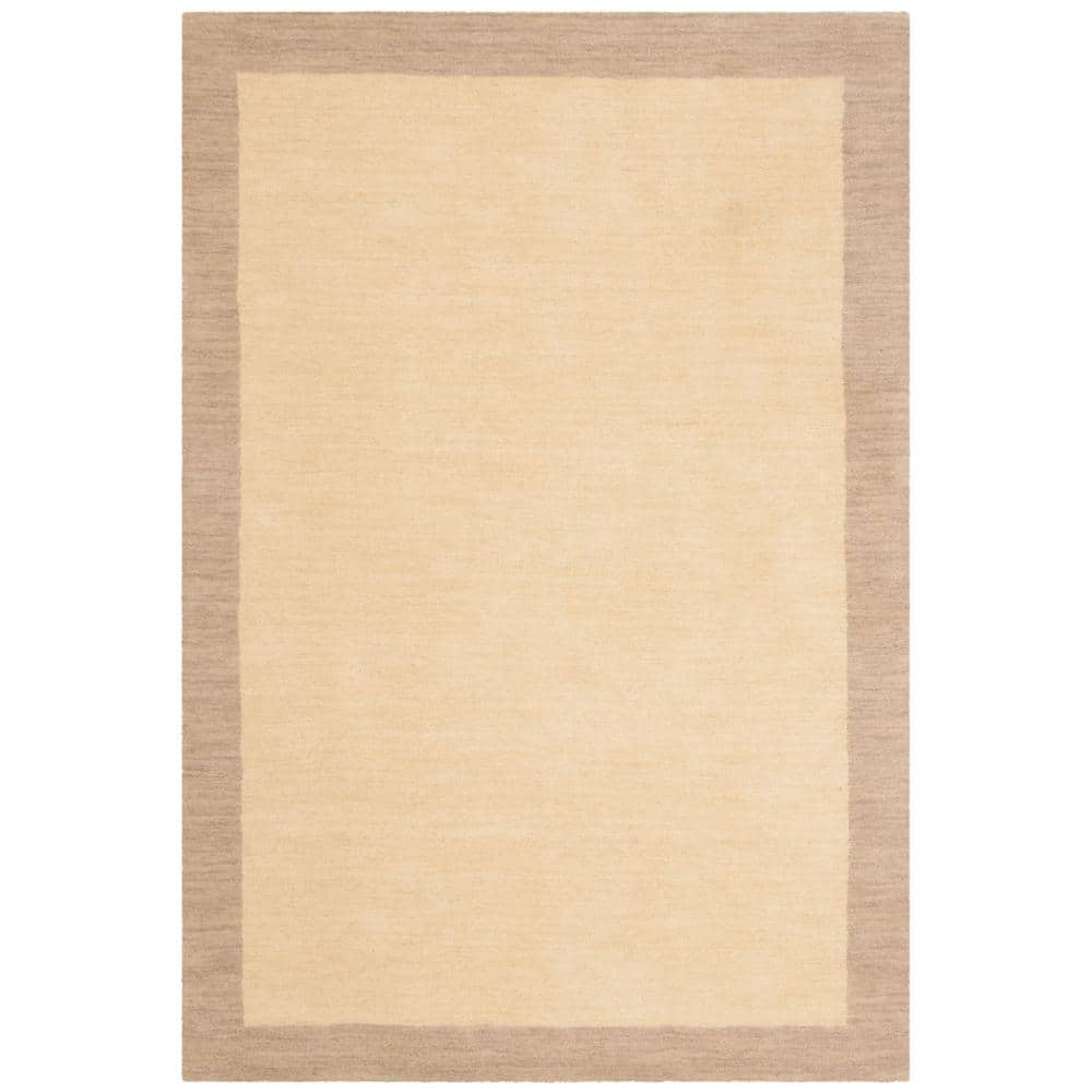 Ivory and Beige Hand-Knotted Wool 4' x 6' Area Rug