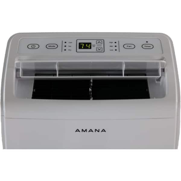 Amana 8,500 BTU Portable Air Conditioner Cools 450 Sq. Ft. with Heater in  White AMAP14HAW - The Home Depot