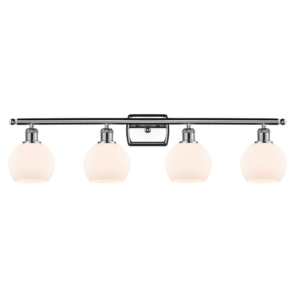 Athens 36 in. 4-Light Polished Chrome Vanity Light with Glass Shade price history on PriceWatchPro