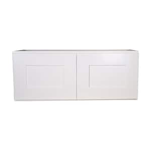 Brookings Plywood Assembled Shaker 33x12x12 in. 2-Door Bridge Wall Kitchen Cabinet in White