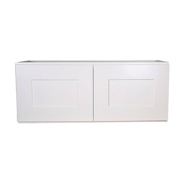 Design House Brookings Plywood Ready to Assemble Shaker 33x18x12 in. 2-Door Bridge Wall Kitchen Cabinet in White