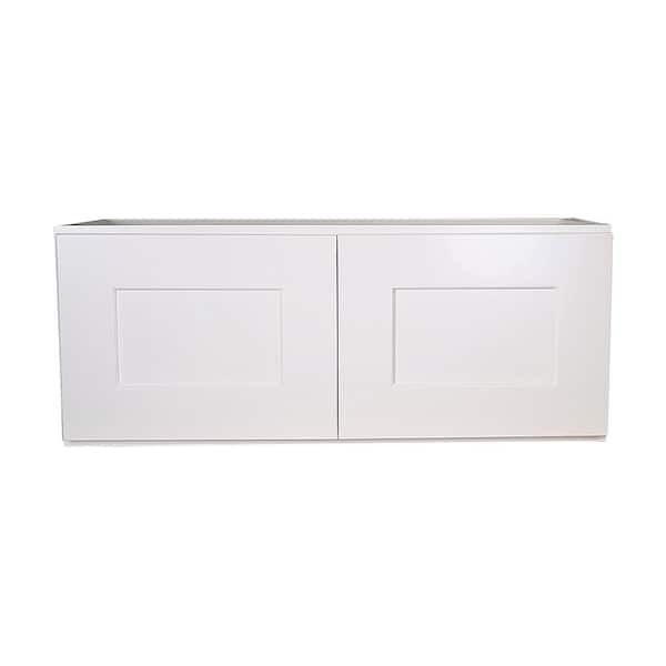 Brookings Solid Wood Ready to Assemble Shaker 30x15x12 in. 2 Door Wall Kitchen Cabinet in White