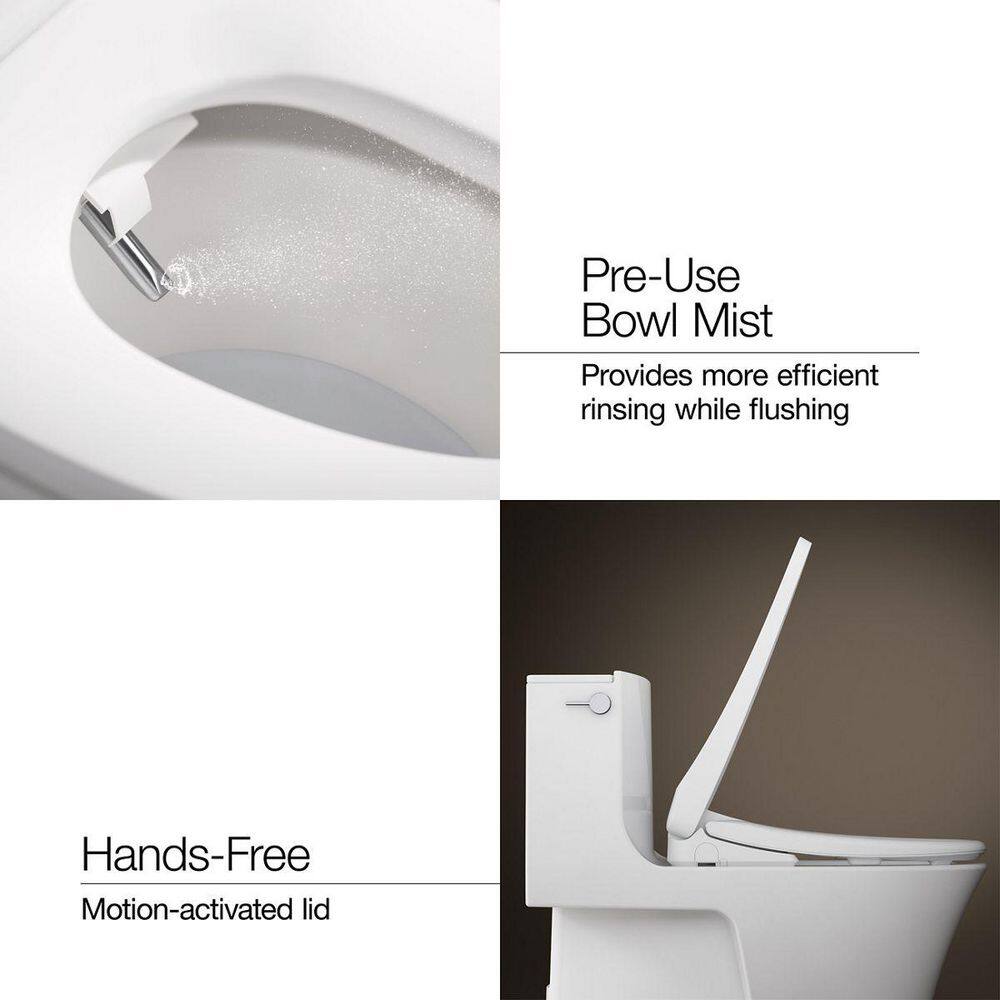 White Round Heated Bidet Toilet Seat with Remote Control