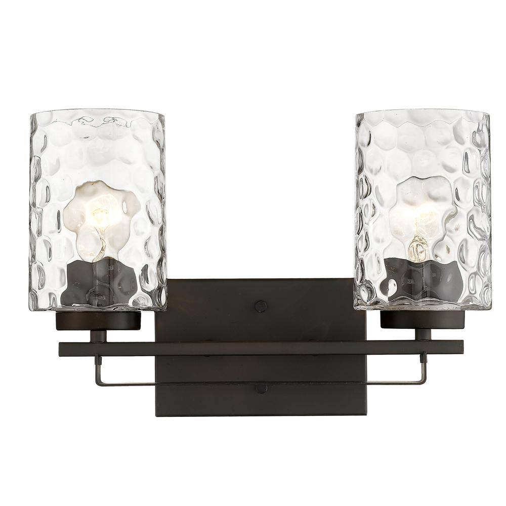 Livvy 15" Bronze Cylinder Dimmable Vanity Light