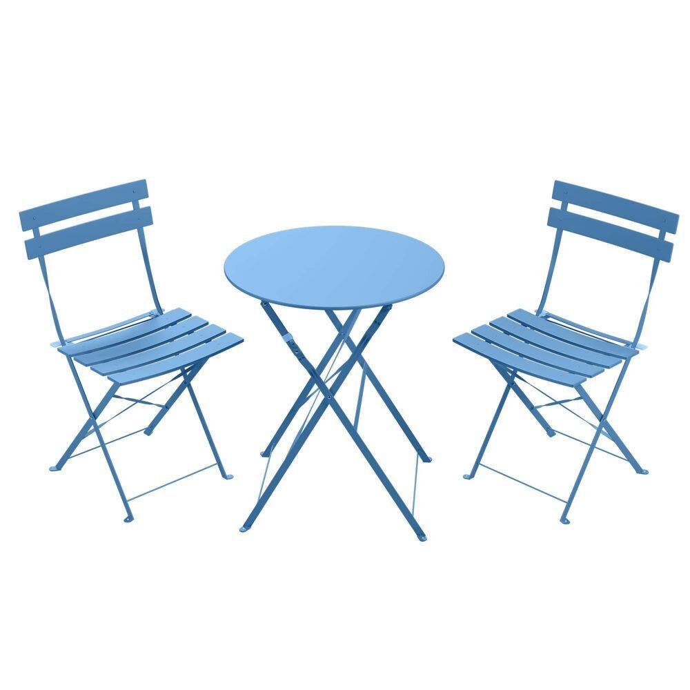 3-Piece Blue Metal Outdoor Folding Bistro Set price history on PriceWatchPro