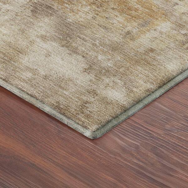 Mayfield Premium Machine Washable Abstract AMF2369 Khaki 10 ft. x 14 ft. Area Rug