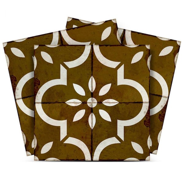 MI ALMA Medium Brown R130 8 in. x 8 in. Vinyl Peel and Stick Tile (24-Tiles, 10.67 sq. ft. /Pack)