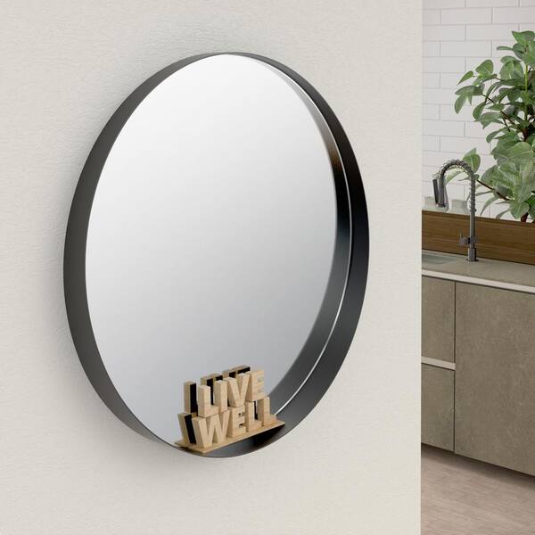 Gatco Tapered 30 In W X H, Matte Black Framed Vanity Mirrors