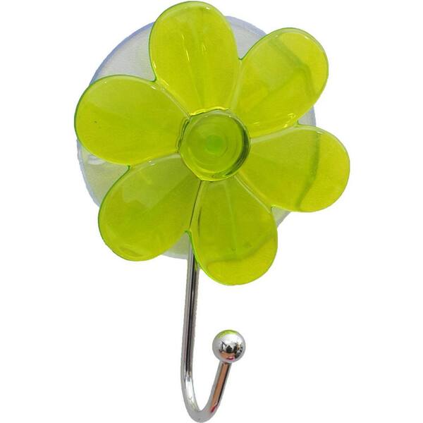 Evideco 2.75 in. L x 3.93 in. H Green Clear Suction Mounted Flower Hanger Hook Eve