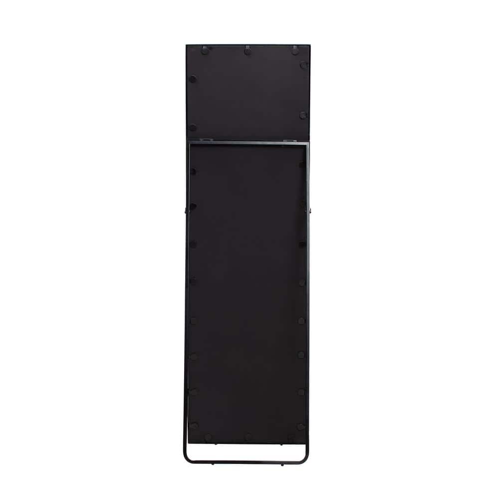 Carmen Black Frameless Freestanding Full Length Mirror, 60x18