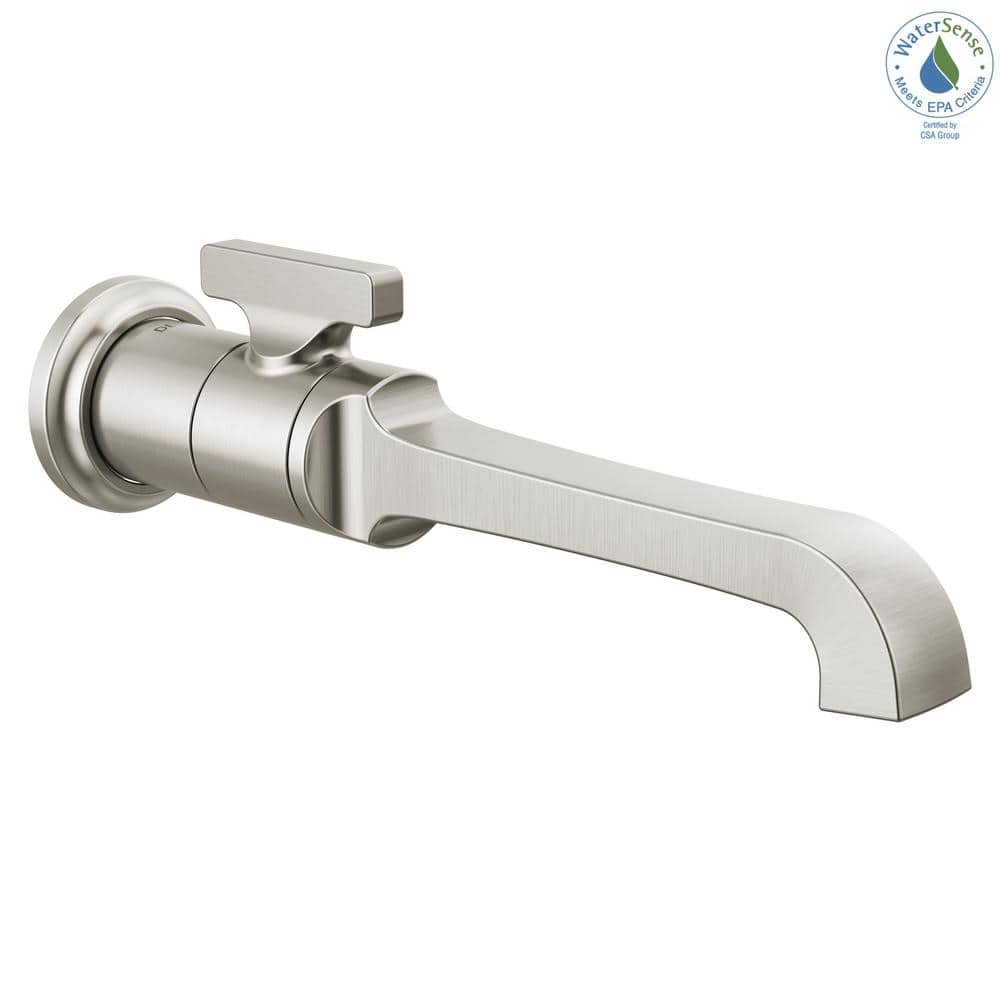 Tetra Sleek Brushed Stainless Steel Single-Handle Wall-Mount Bathroom Faucet