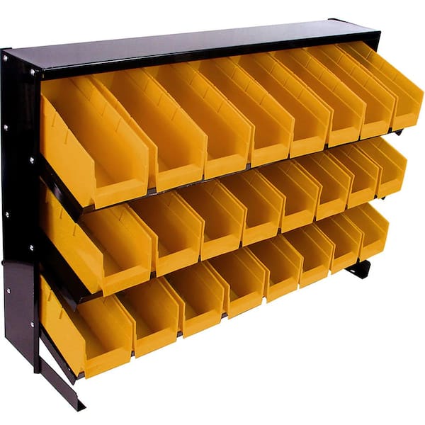 Small Part Organizer with 24 Plastic Storage Bins 11.63 in L x 31.25 in W x 23.25 in H-Steel Rack with Removable Drawers