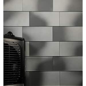 Transitional Design Style Matte Multi Gray 3 in. x 6 in. Glass Subway Wall Tile (1 sq.ft/Case)
