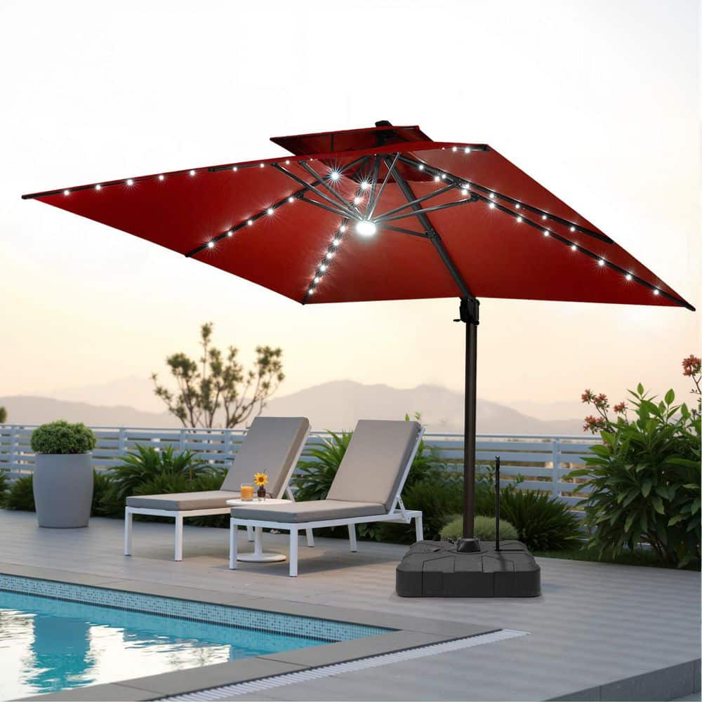 Garden Best 11 Ft Patio Umbrella ACEGOSES 11-ft Aluminum Red No-tilt Cantilever Patio Umbrella Garden Best 11 Ft Patio Umbrella ACEGOSES 11-ft Aluminum Red No-tilt Cantilever Patio Umbrella