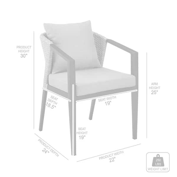 outdoor dining chair 19 seat height