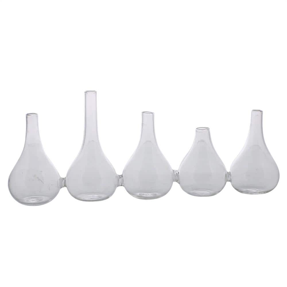 Quintuplet Set Of Five Joined Glass Vases