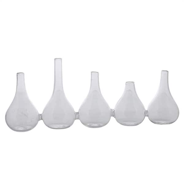 HomeRoots Shelly 5-Piece Clear Bud Table Vase