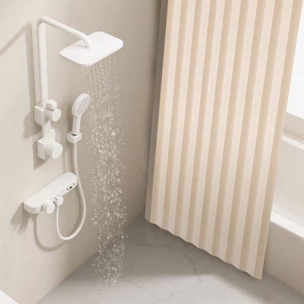 47 in. x 78 in. Beige, Stainless Steel, Blackout Fabric Accordion Door with Hanging Hook, Magnetic Strip, Instructions