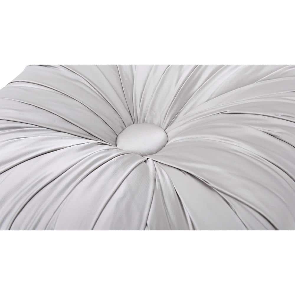 Gracie 20" Flint Grey Satin Tufted Storage Ottoman
