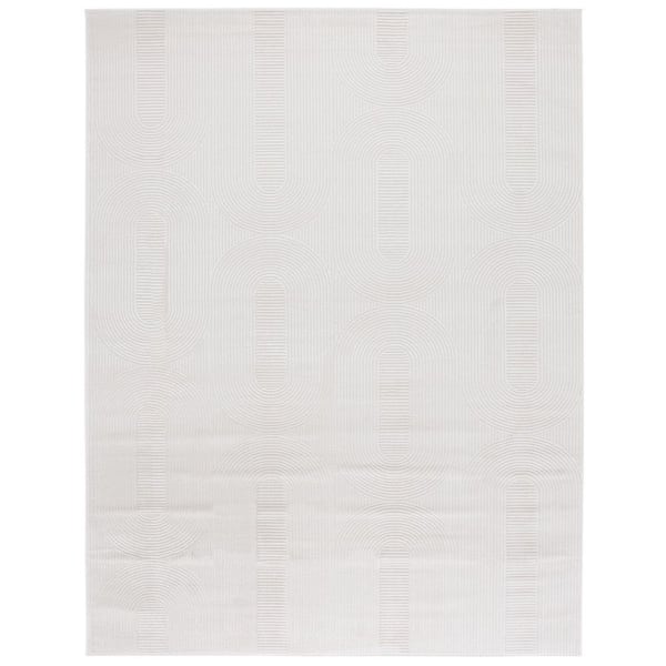 Saylor 8 ft. x 10 ft. Ivory Solid Geometric Arches Area Rug