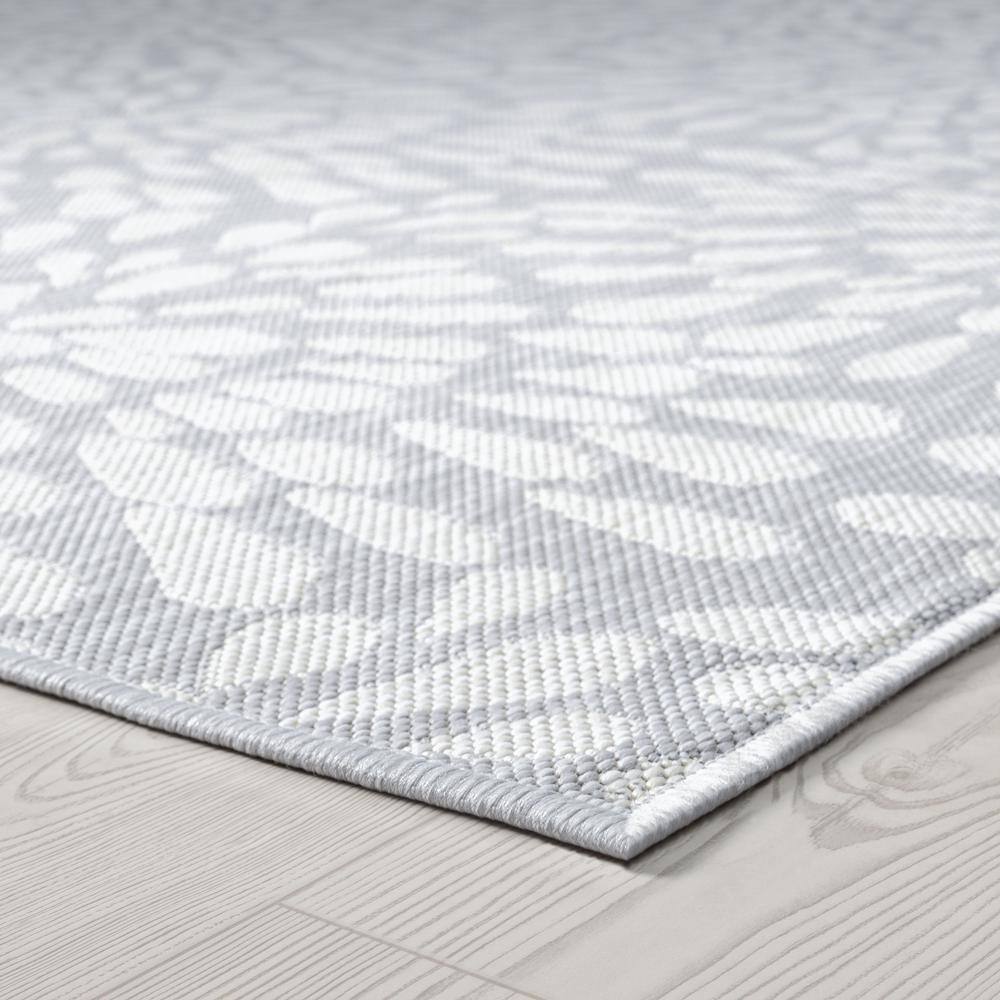 Eco Modern Gray Synthetic 4' x 6' Flat Woven Area Rug