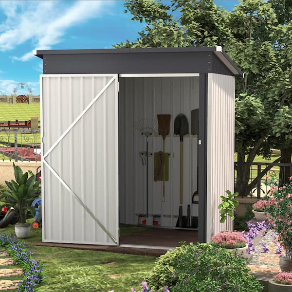 AECOJOY 5 ft. W x 3 ft. D Metal Shed with Single Lockable Door