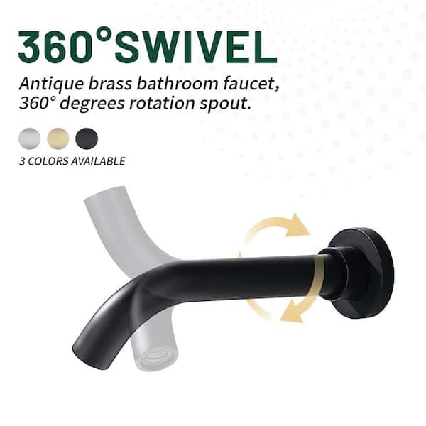 Single-Handle Rectangular Wall Mounted Bathroom Faucet or Bathtub in Matte Black