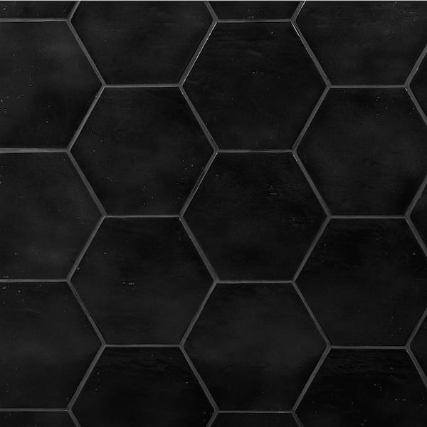 Ivy Hill Tile Appaloosa Black Hexagon 7, Home Depot Black Tile