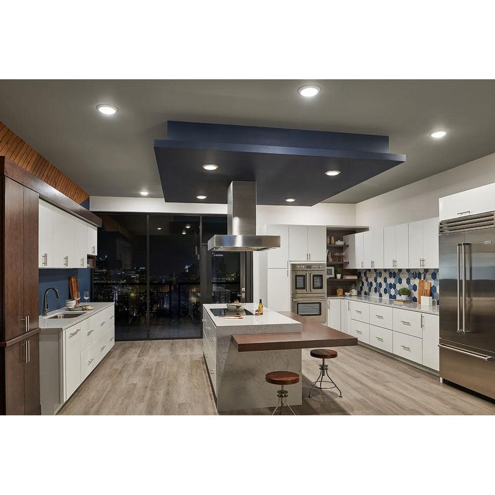 White Glass LED Indoor/Outdoor Flush Mount Ceiling Light
