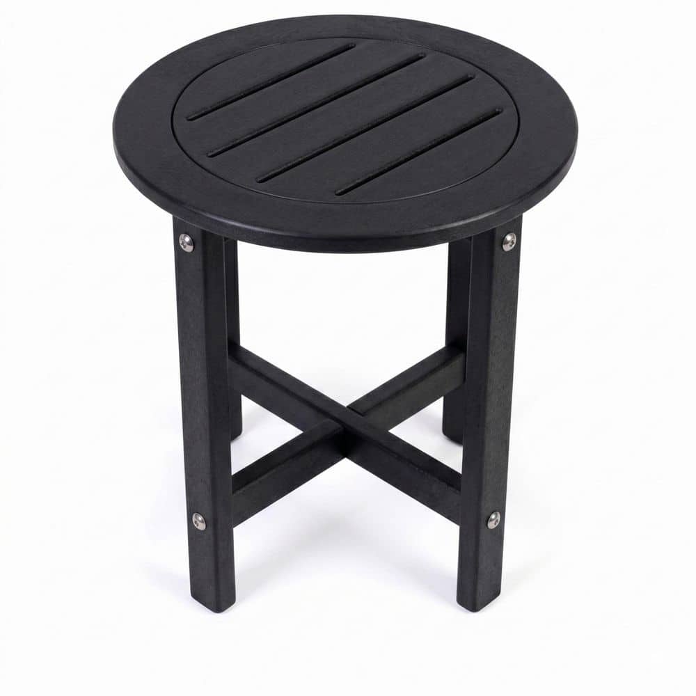 15.94 in. x 15.94 in. x 17.71 in. Black HDPE Outdoor Side Table, All-Weather Patio End Table for Drinks, Snacks, Books price history on PriceWatchPro