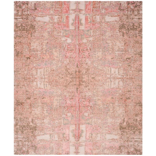 Centennial 9 ft. x 12 ft. Petal Pink Distressed High-Low Area Rug