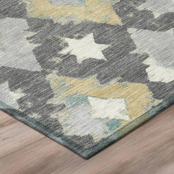 Chantille Machine Washable Indoor/Outdoor Abstract ACN3062 Gray 2 ft. x 7 ft. Runner Rug